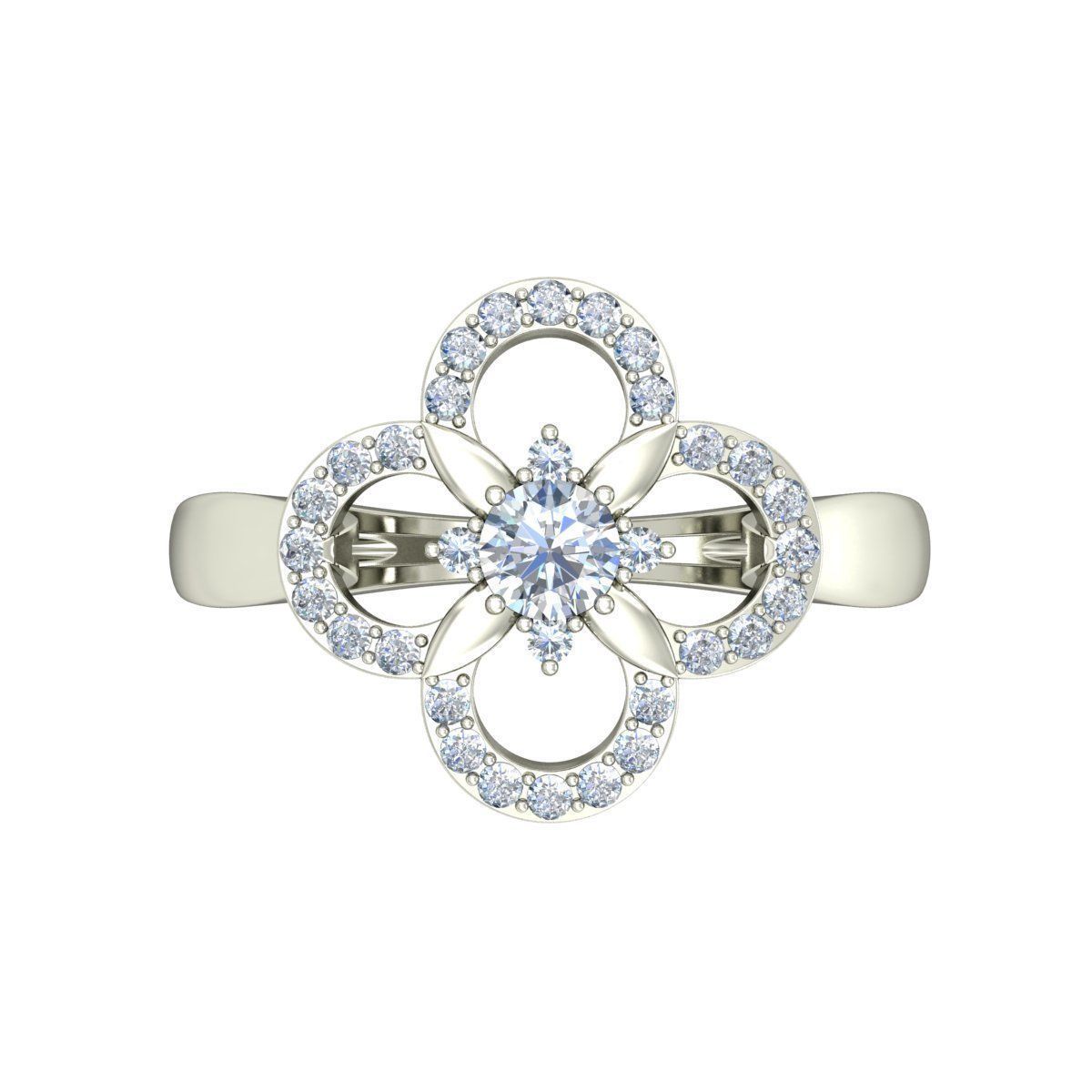 Women solitaire ring 3dm stl render detail 3D print model 3D print model_3