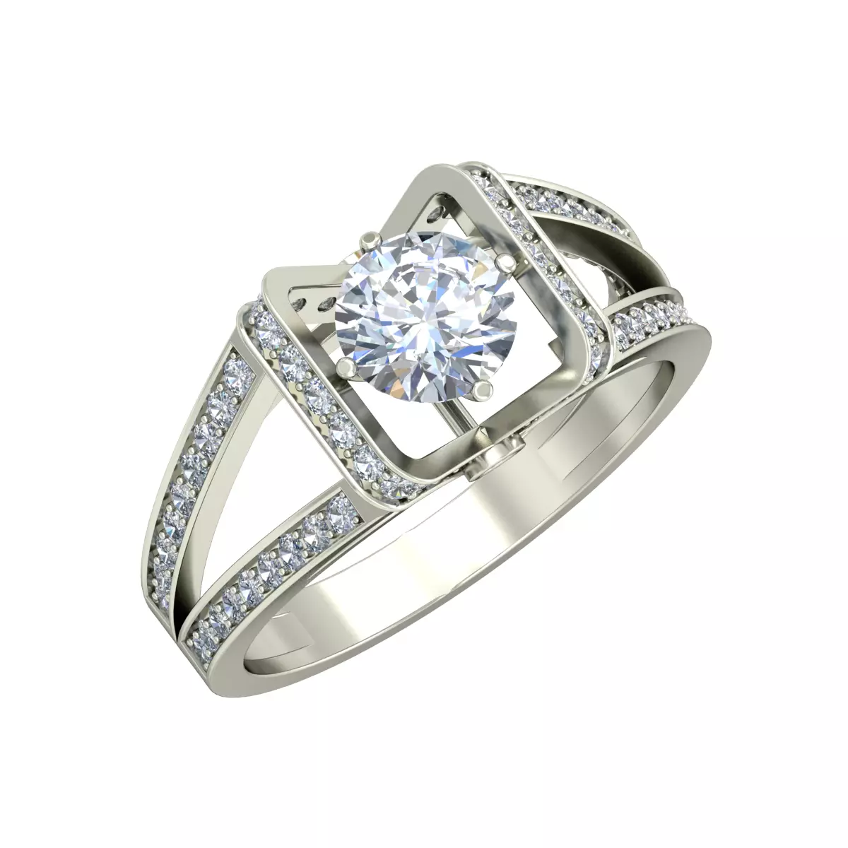 Women solitaire ring 3dm stl render detail 3D print model 3D print model_0