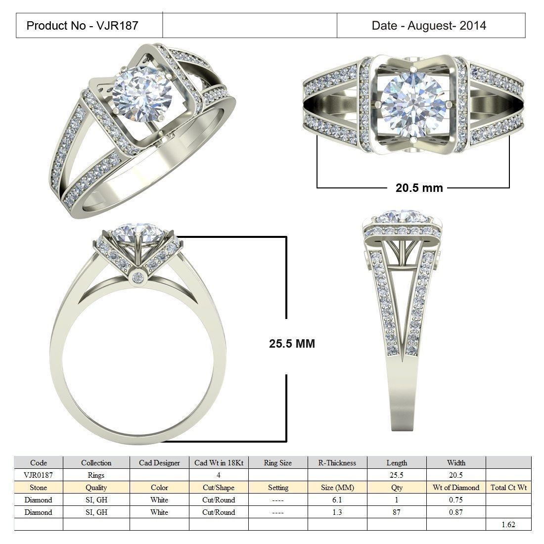 Women solitaire ring 3dm stl render detail 3D print model 3D print model_5