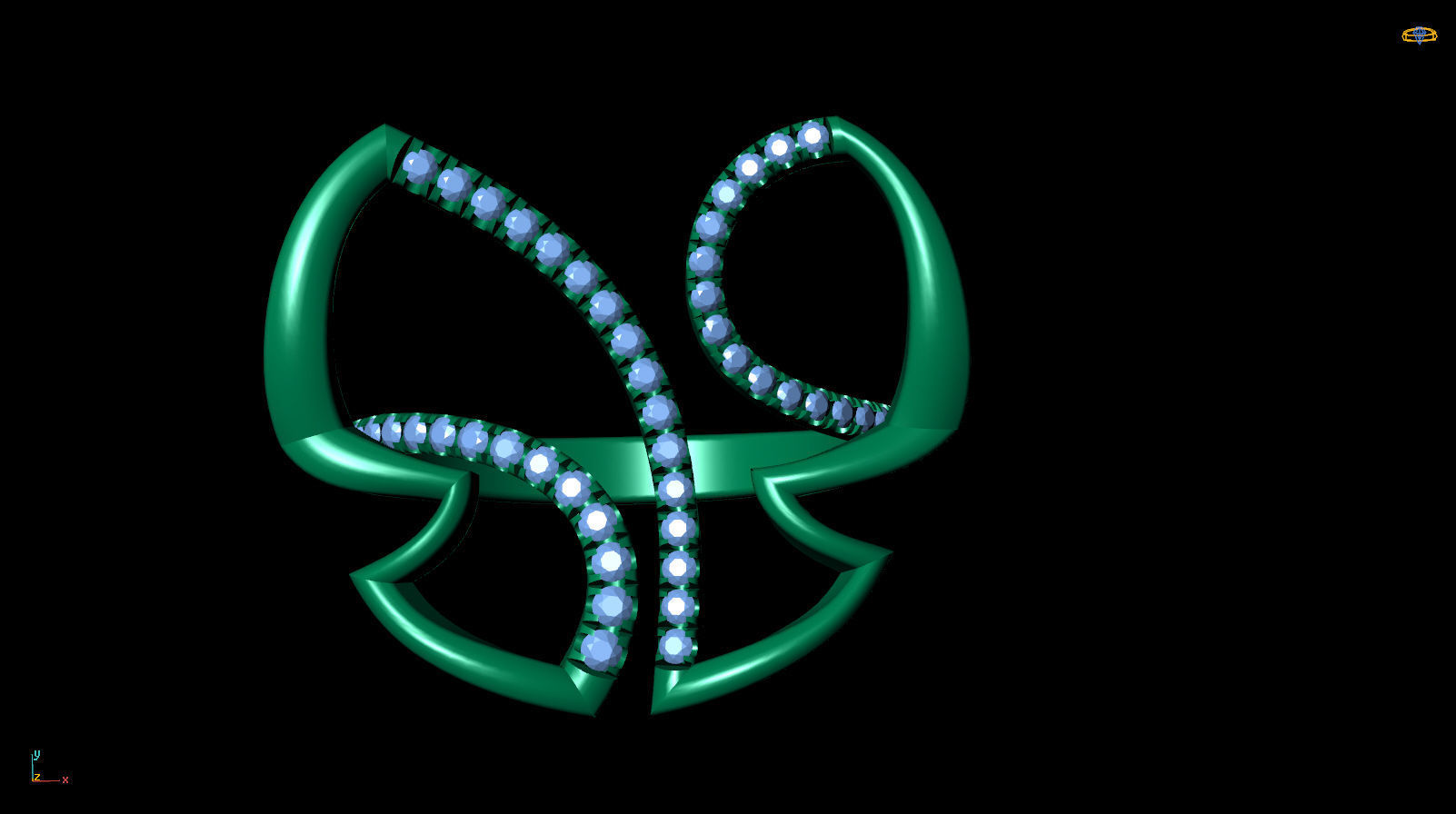 Butterfly ring R 0014 3D print model_14