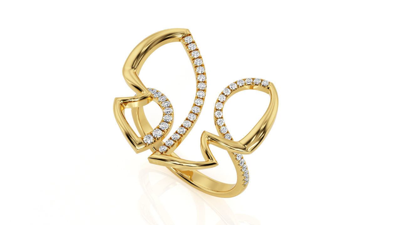 Butterfly ring R 0014 3D print model_2