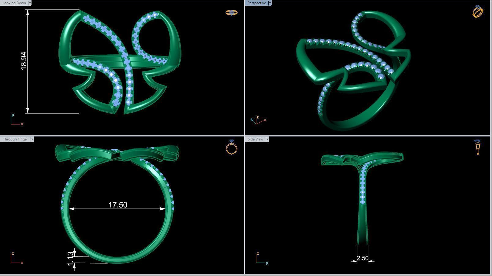 Butterfly ring R 0014 3D print model_4
