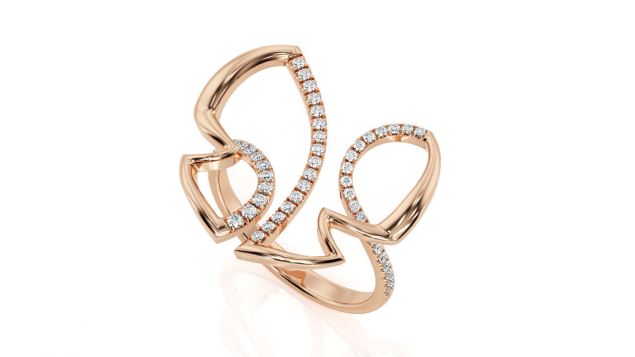 Butterfly ring R 0014 3D print model_3