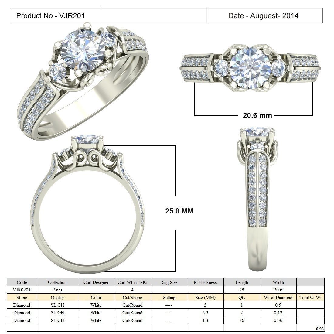 Women solitaire ring 3dm stl render detail 3D print model 3D print model_5