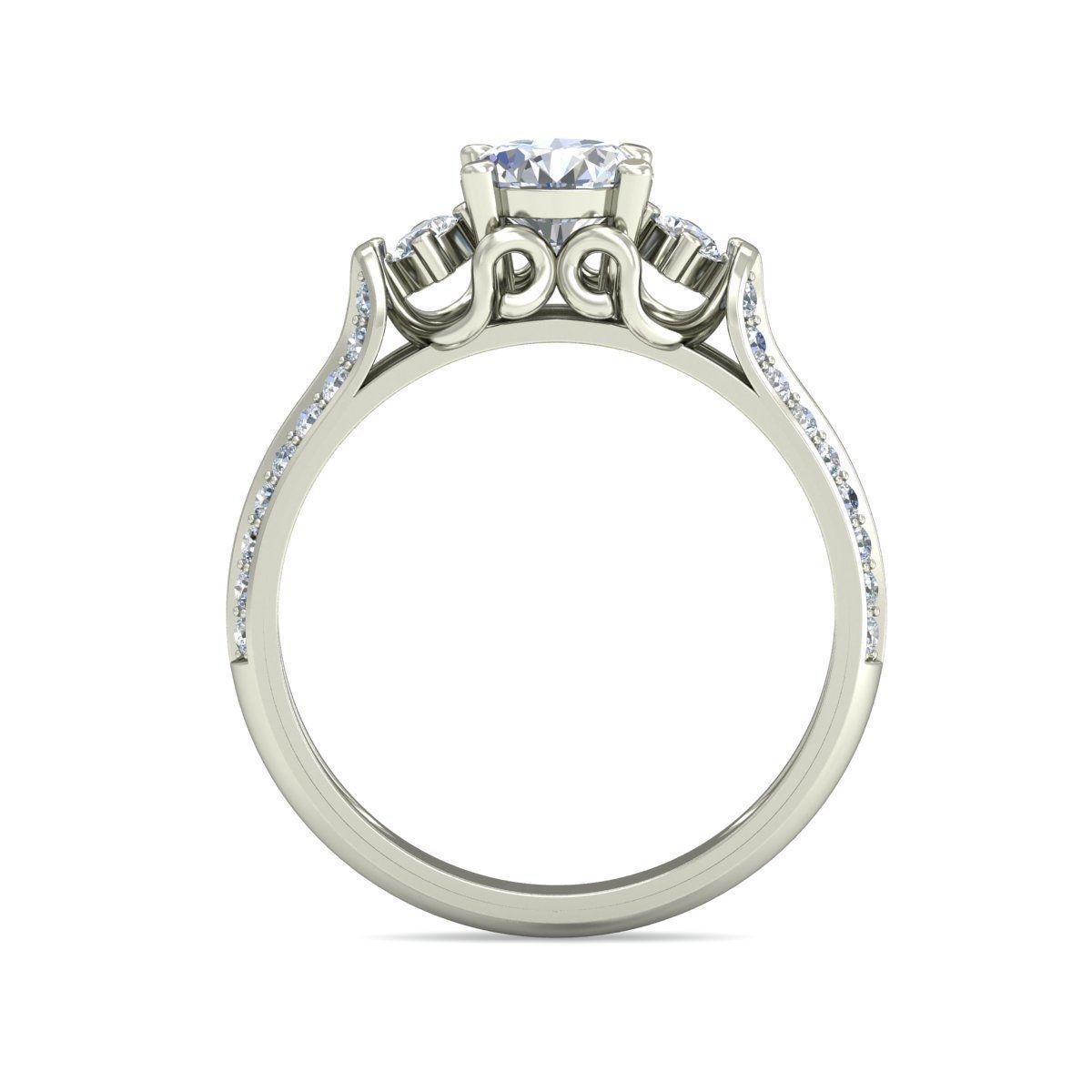 Women solitaire ring 3dm stl render detail 3D print model 3D print model_1