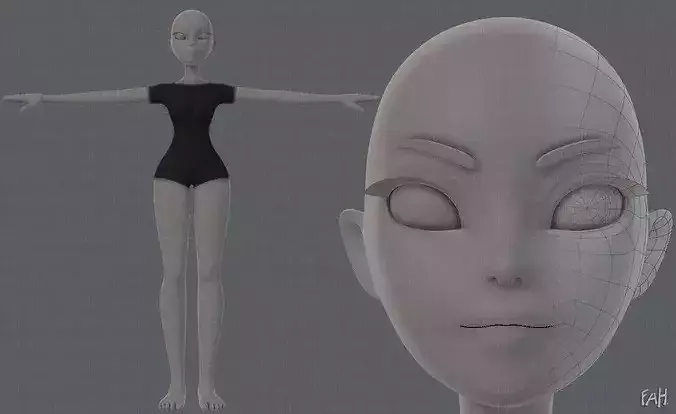 3D model Base mesh woman 06 VR / AR / low-poly | CGTrader