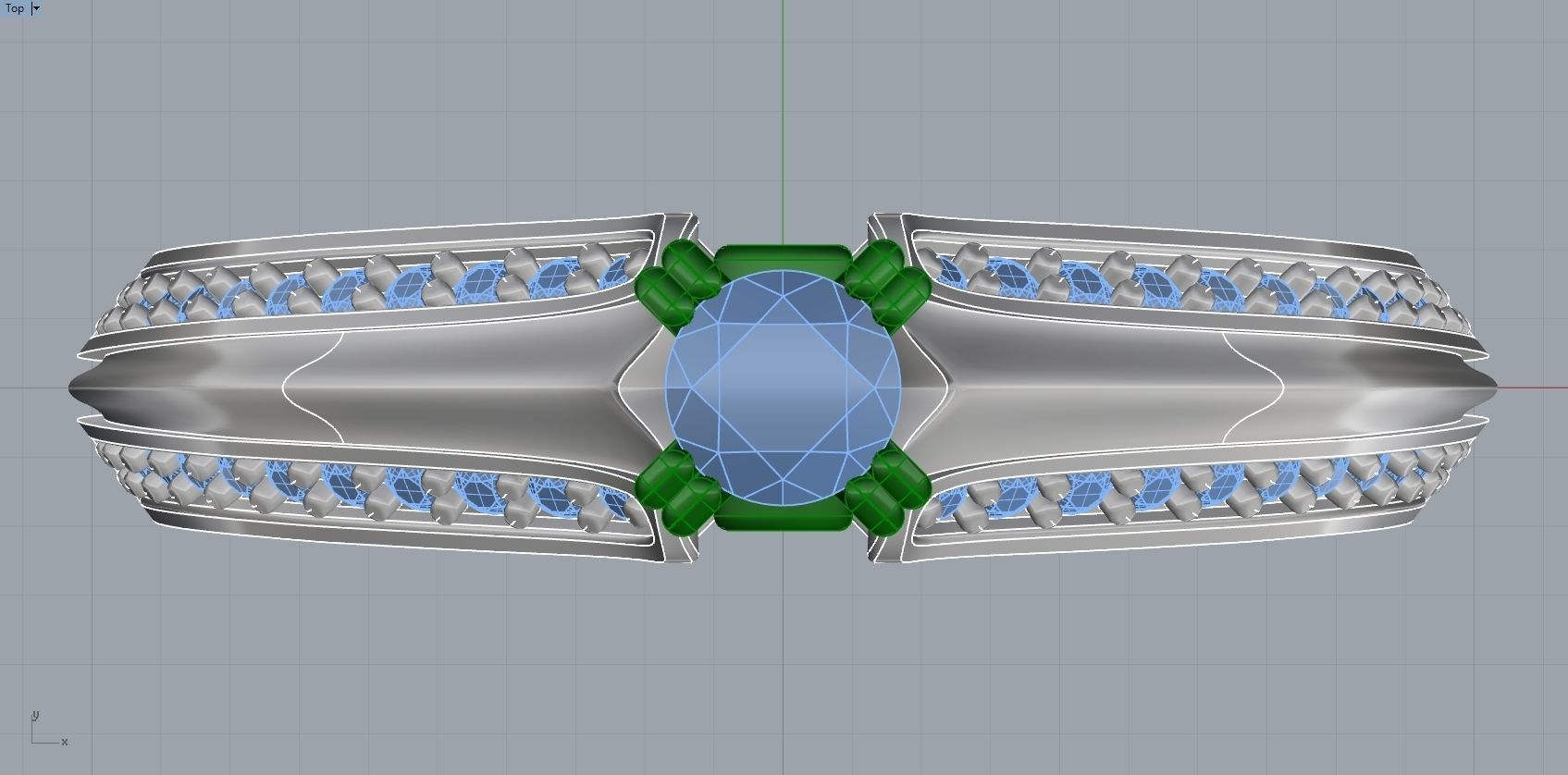 Engagment Ring With Diamonds 3D Print Model 3D print model_4