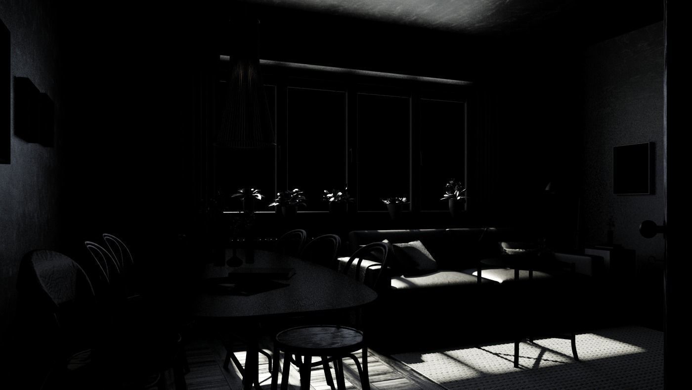  Bright living room Free 3D model_2