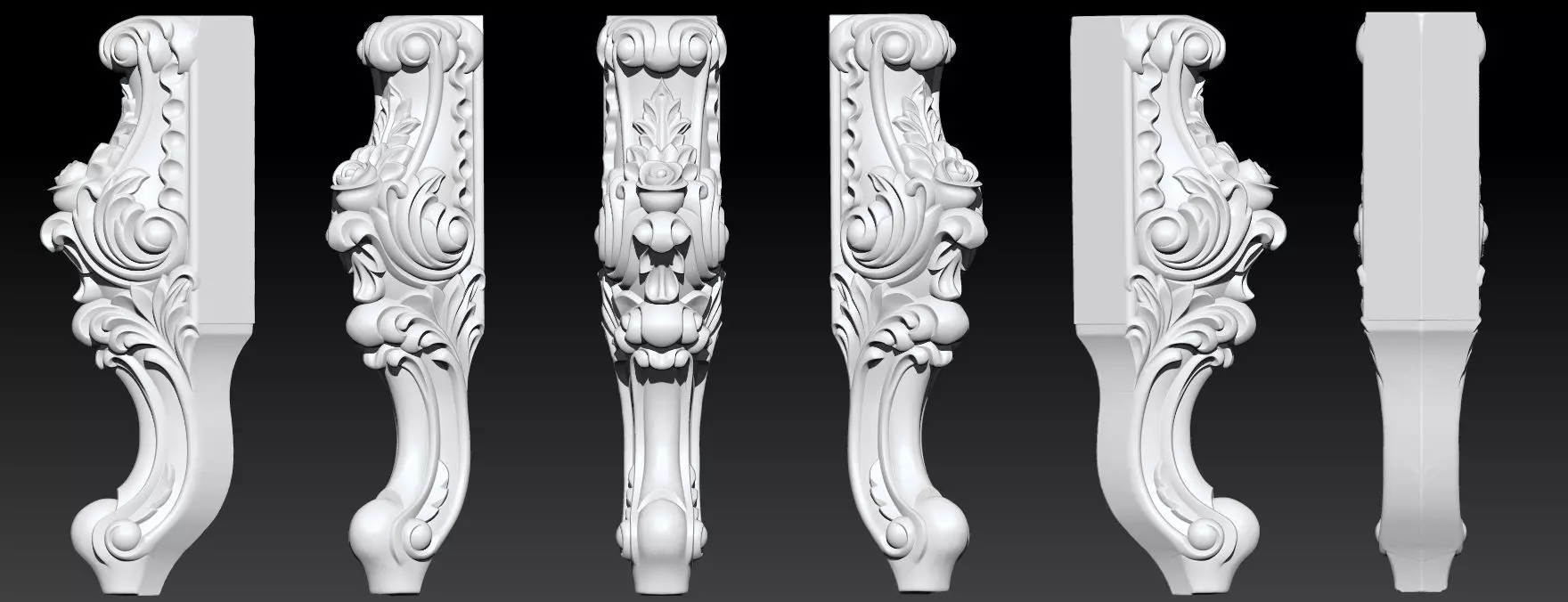 Furniture Legs 3d STL Model Relief for CNC set 014 3D print model
