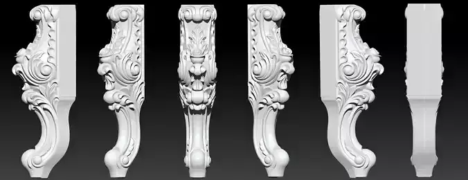 Furniture Legs 3d STL Model Relief for CNC  set 014 3D print model