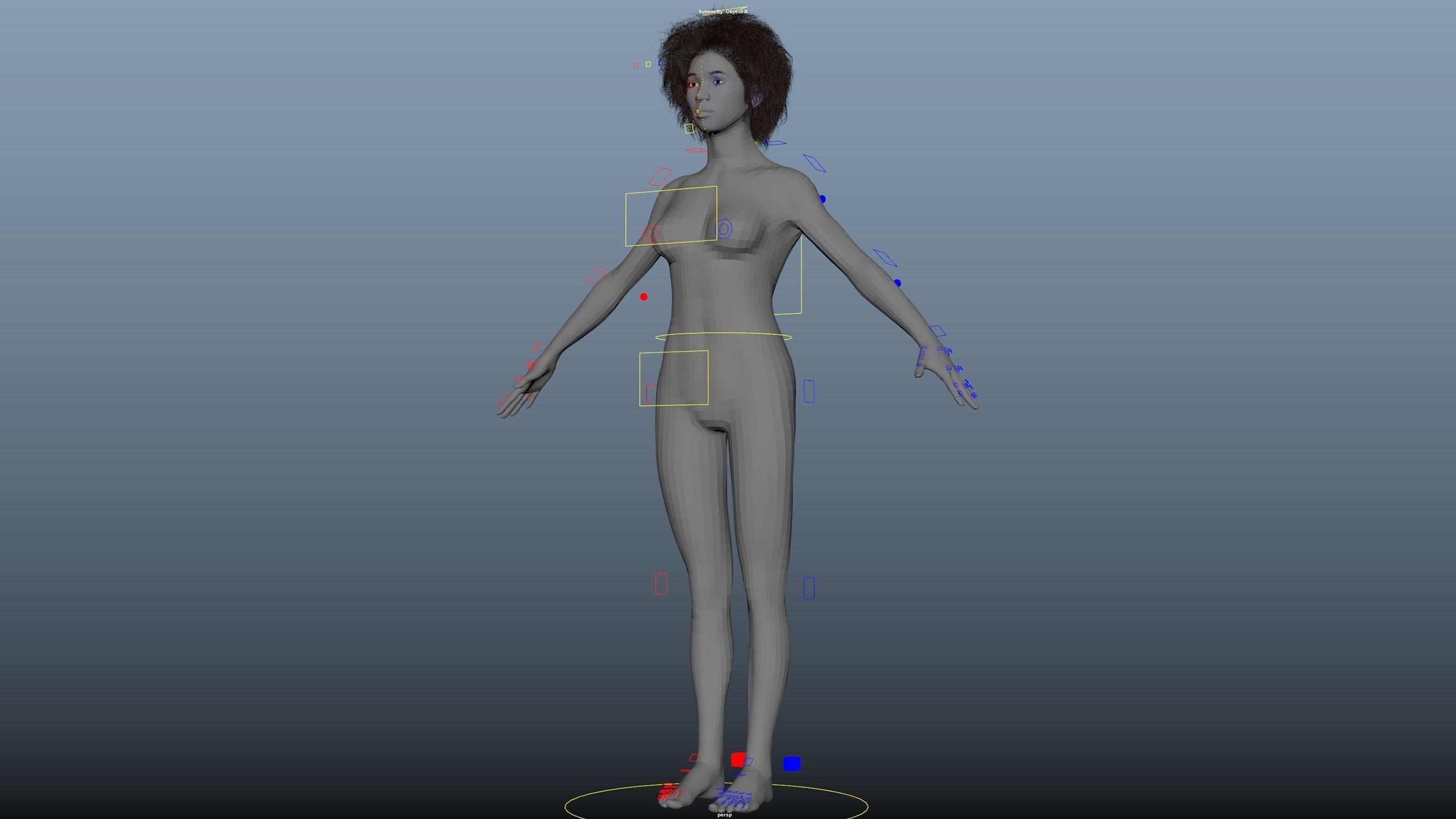 Cinematic Female 002 - Advanced Body Rig - Face Rig - GUI Low-poly 3D model_27