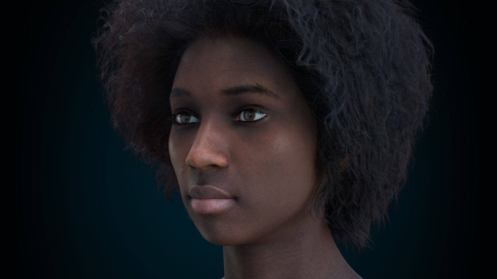 Cinematic Female 002 - Advanced Body Rig - Face Rig - GUI Low-poly 3D model_3