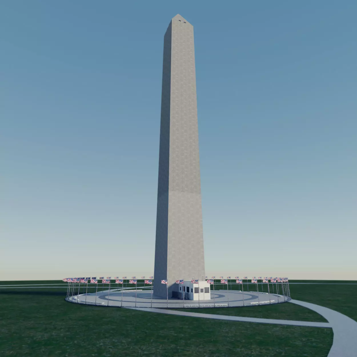 Washington Monument Low-poly 3D model_0