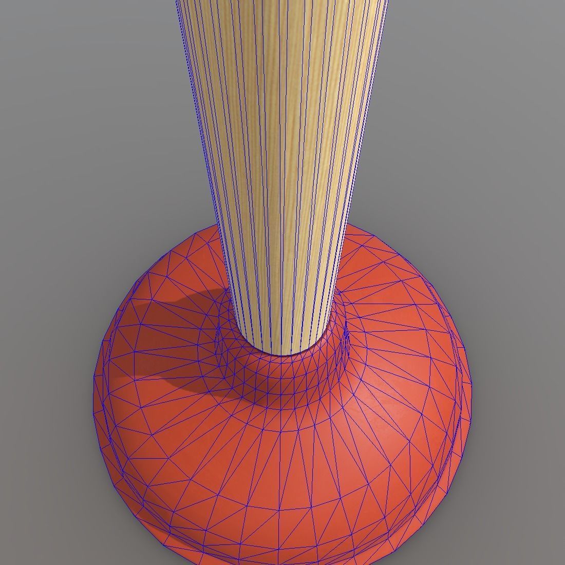 Plunger toilet brush with handle Low-poly 3D model_9