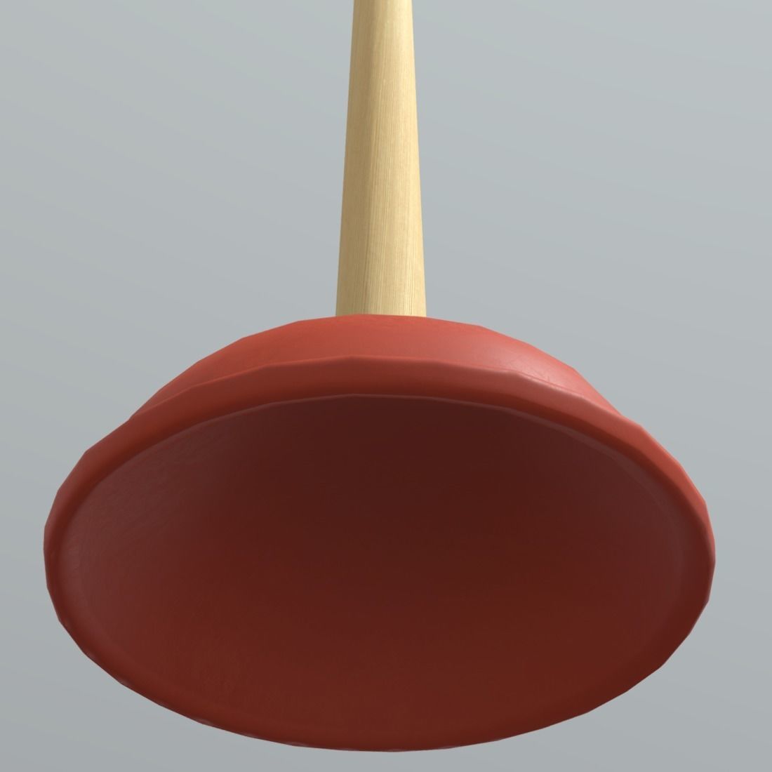 Plunger toilet brush with handle Low-poly 3D model_6