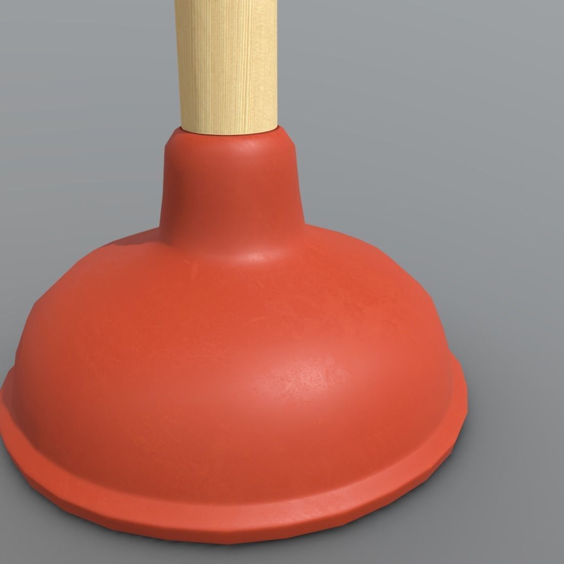 Plunger toilet brush with handle Low-poly 3D model_4
