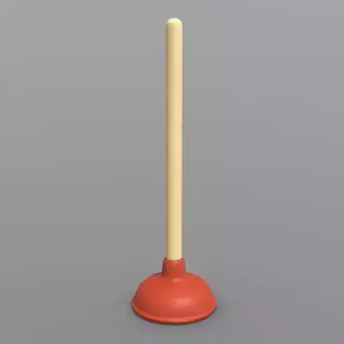 Plunger toilet brush with handle
