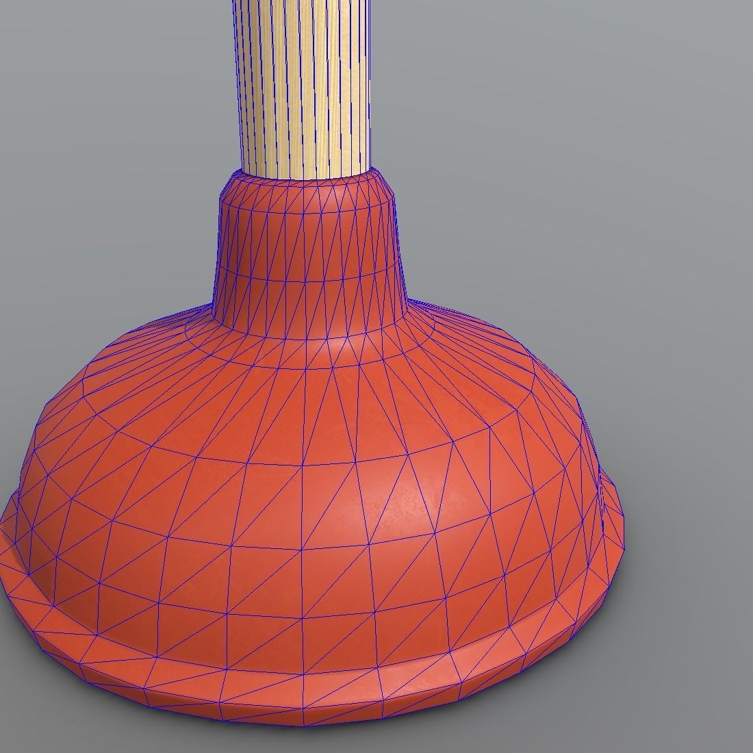 Plunger toilet brush with handle Low-poly 3D model_5