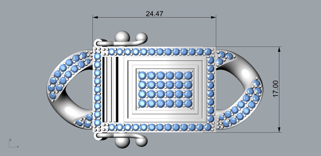 Chain Bracelets 01 With Diamond Stone 3D print model_5