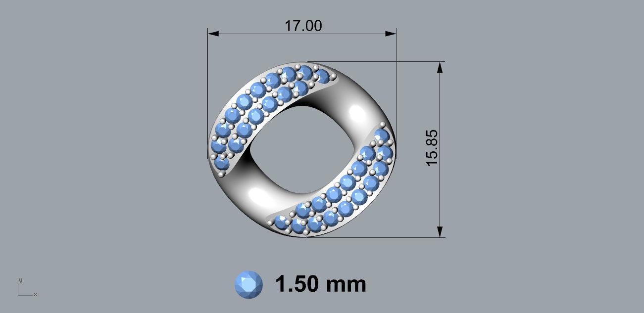 Chain Bracelets 01 With Diamond Stone 3D print model_6