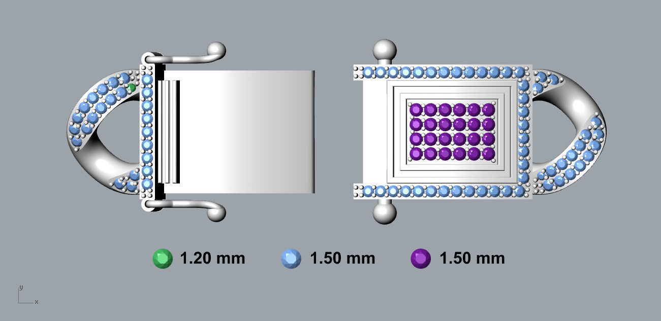 Chain Bracelets 01 With Diamond Stone 3D print model_7