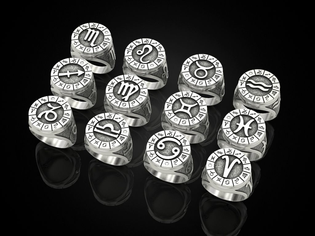 12 Zodiac Ring 3D print model_7