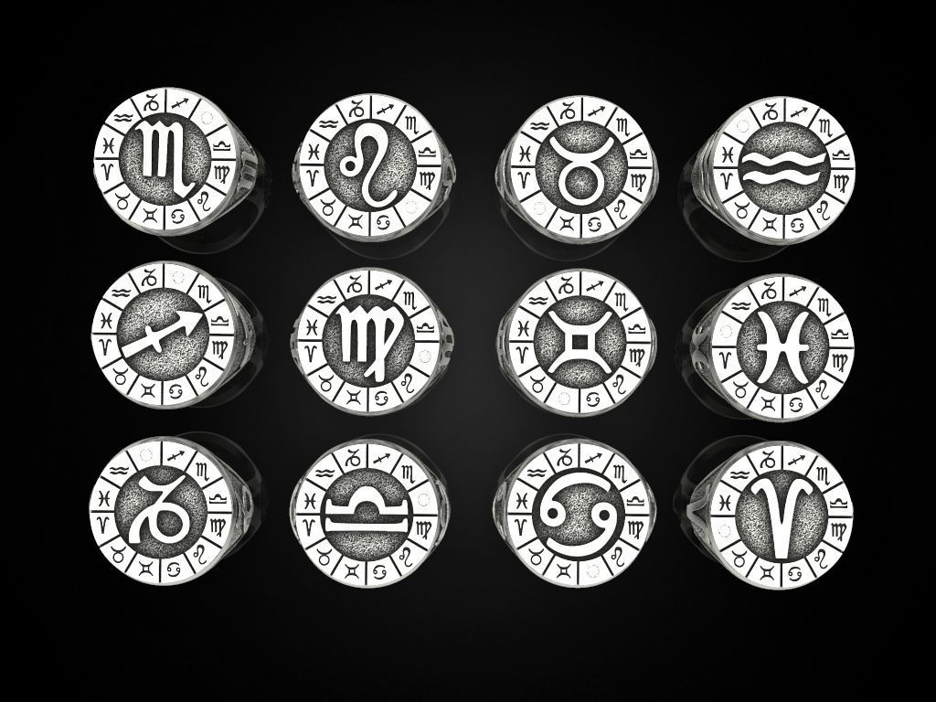12 Zodiac Ring 3D print model_11