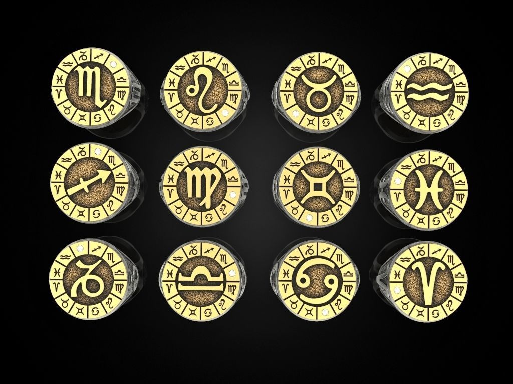 12 Zodiac Ring 3D print model_4