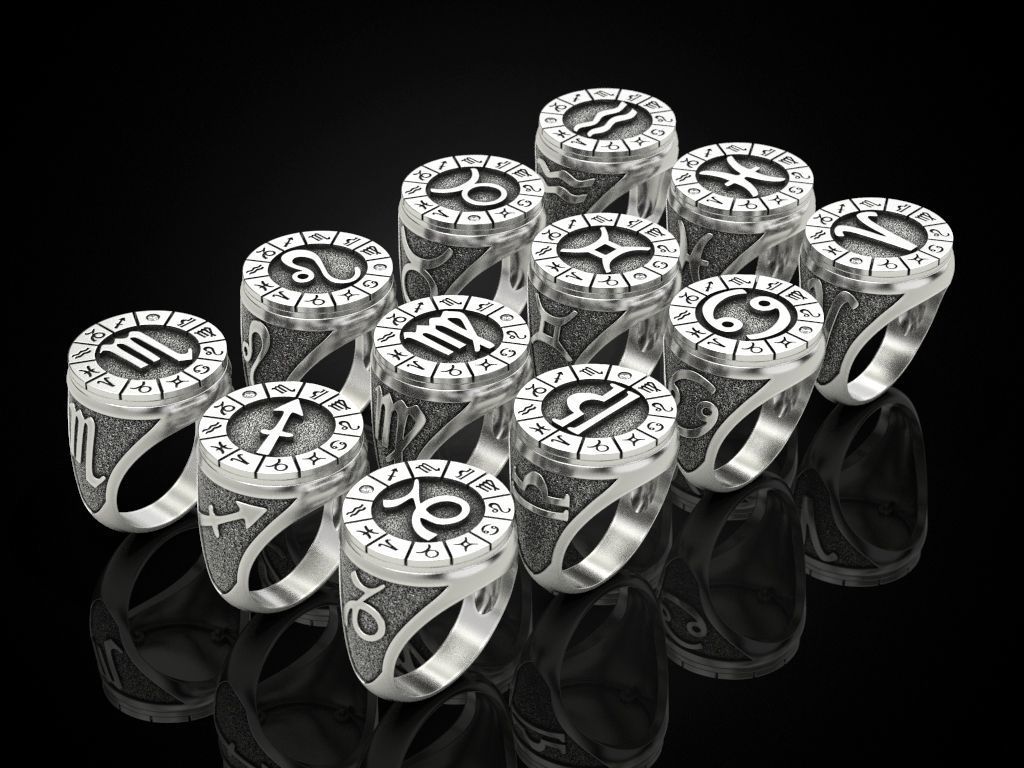 12 Zodiac Ring 3D print model_10