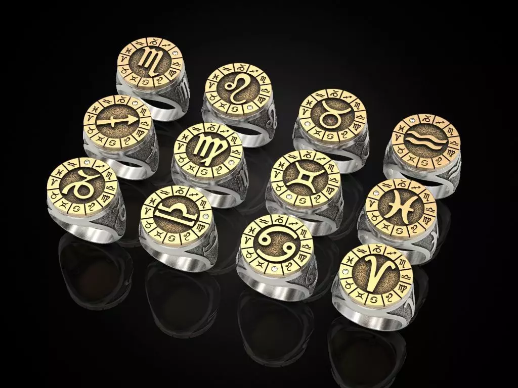 12 Zodiac Ring 3D print model_0