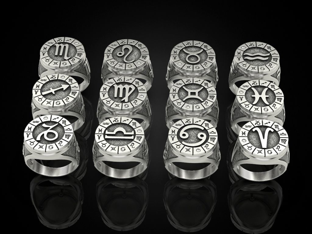 12 Zodiac Ring 3D print model_9