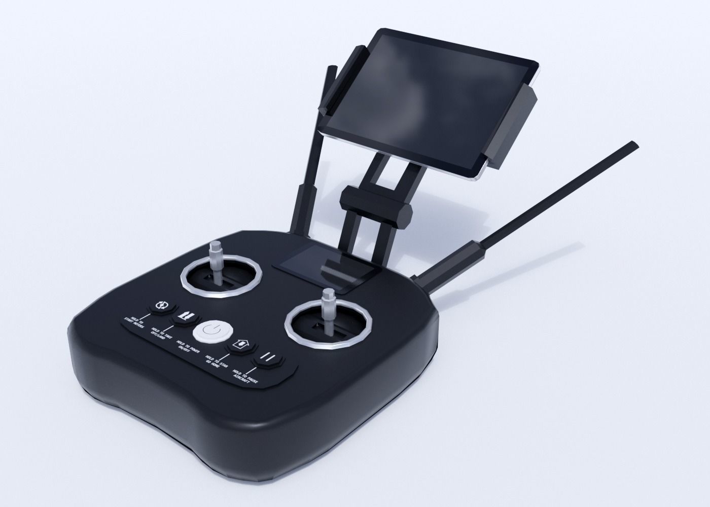 Drone with remote control Low-poly 3D model_7