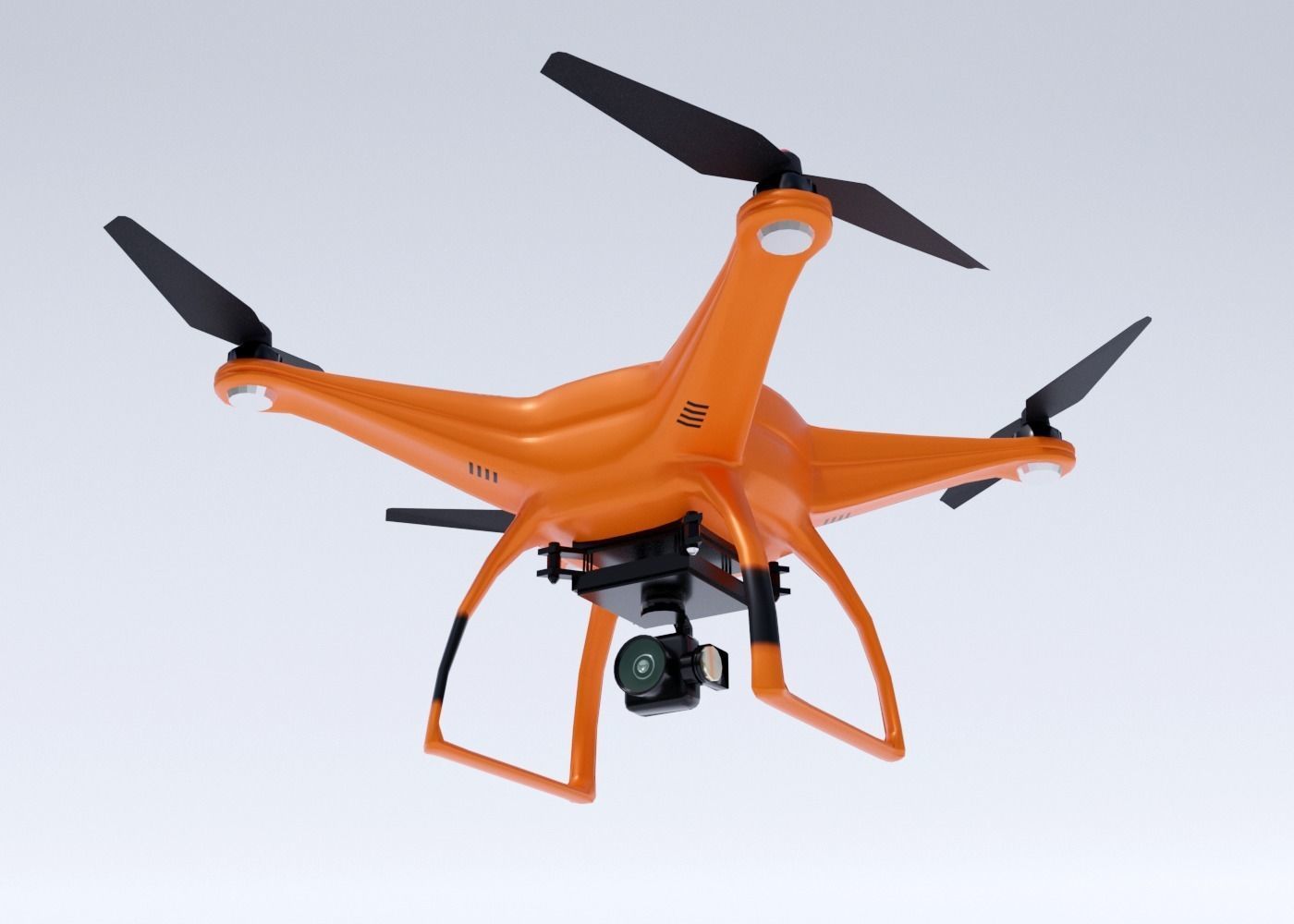 Drone with remote control Low-poly 3D model_6