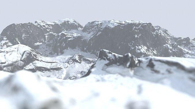 Canyon under the Snow Low-poly 3D model