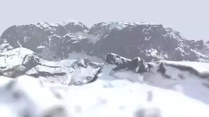 Canyon under the Snow Low-poly 3D model
