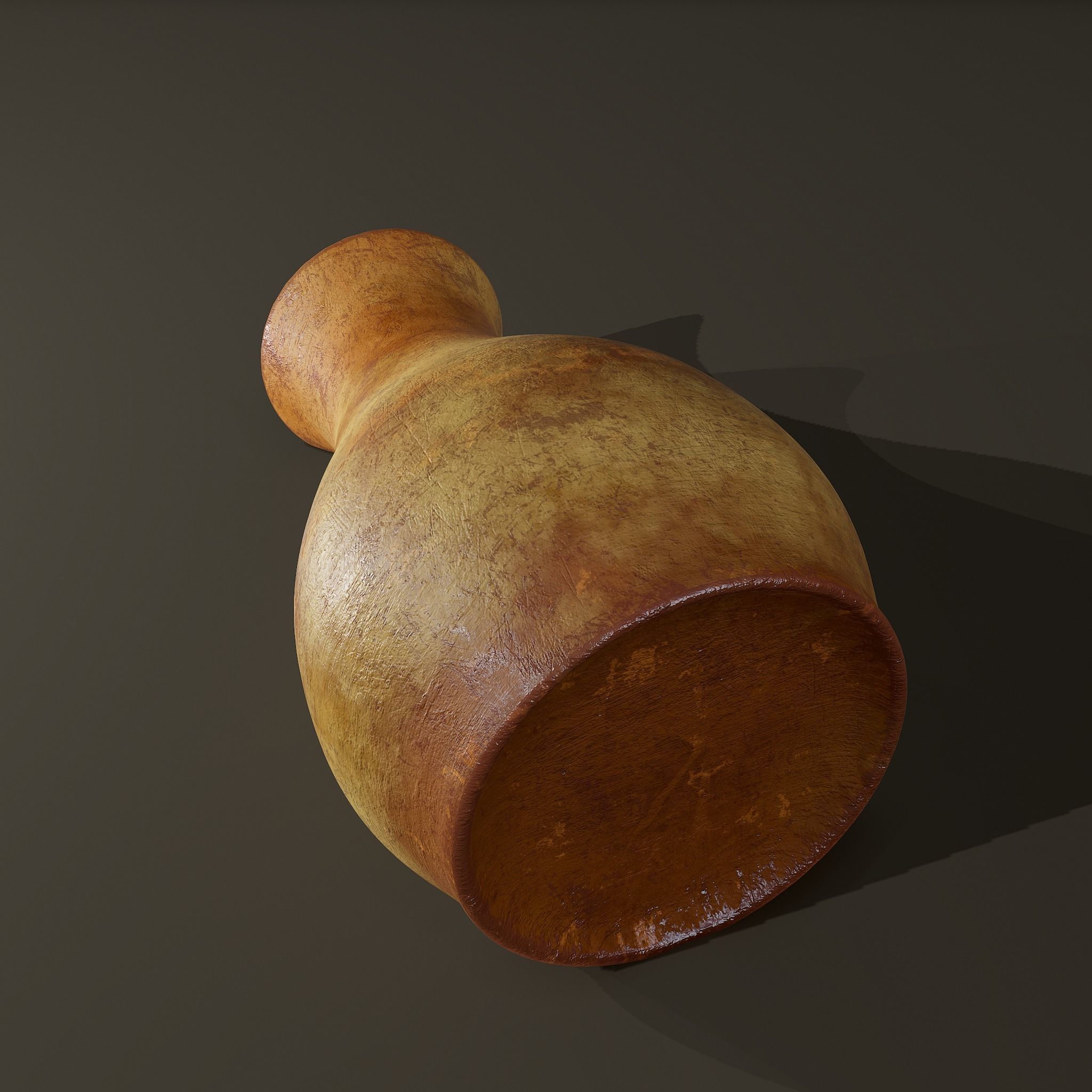 Ancient Terracotta Vase Low-poly 3D model_9