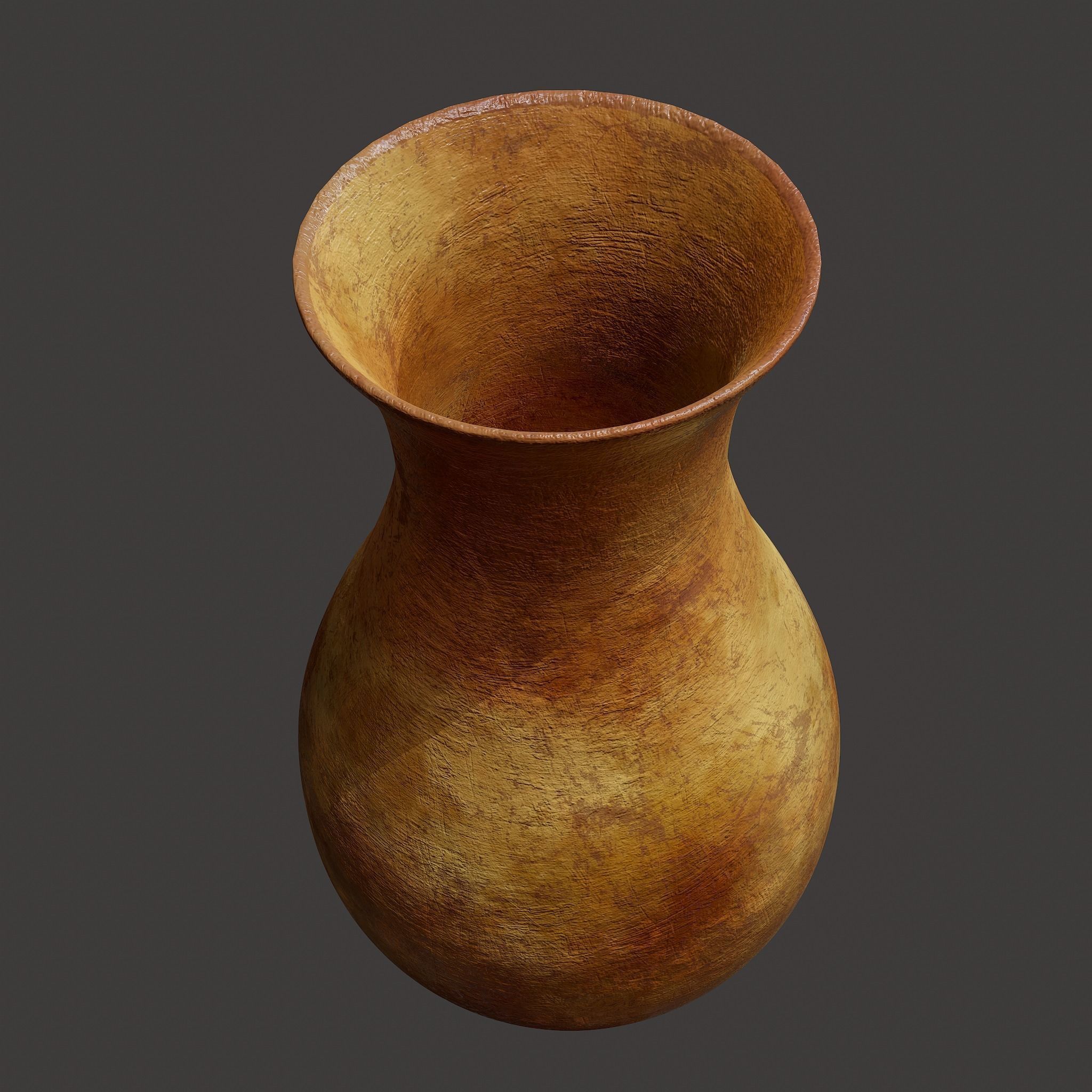 Ancient Terracotta Vase Low-poly 3D model_8