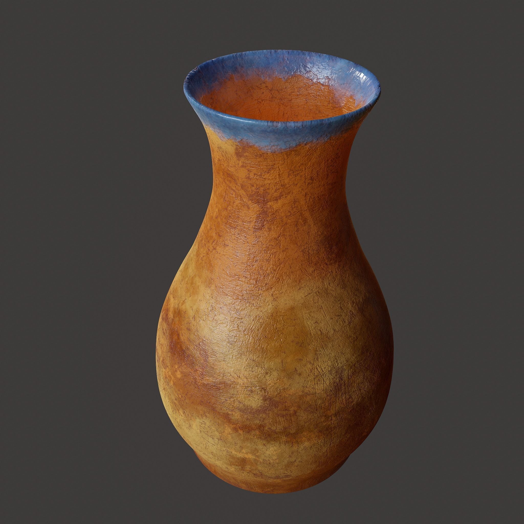 Ancient Terracotta Vase Low-poly 3D model_3