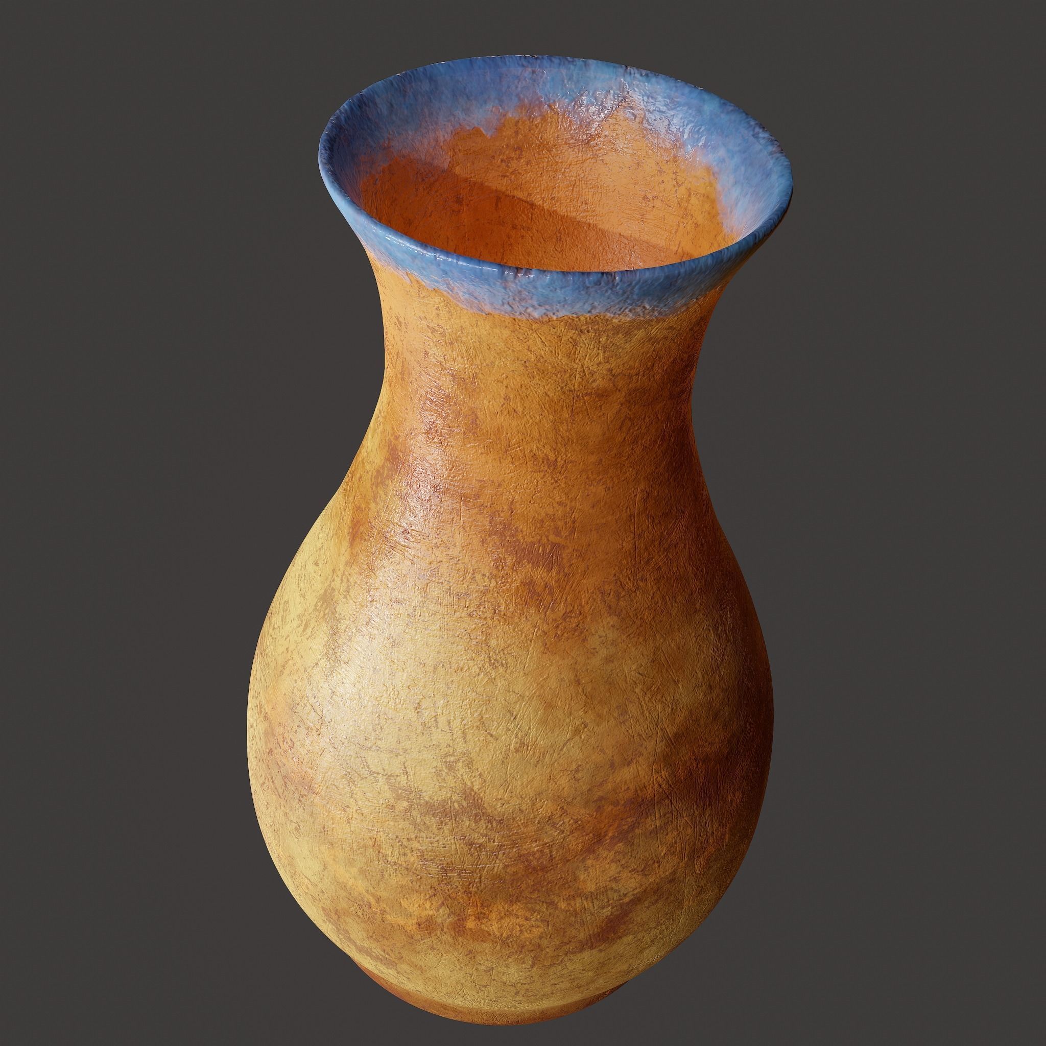 Ancient Terracotta Vase Low-poly 3D model_21