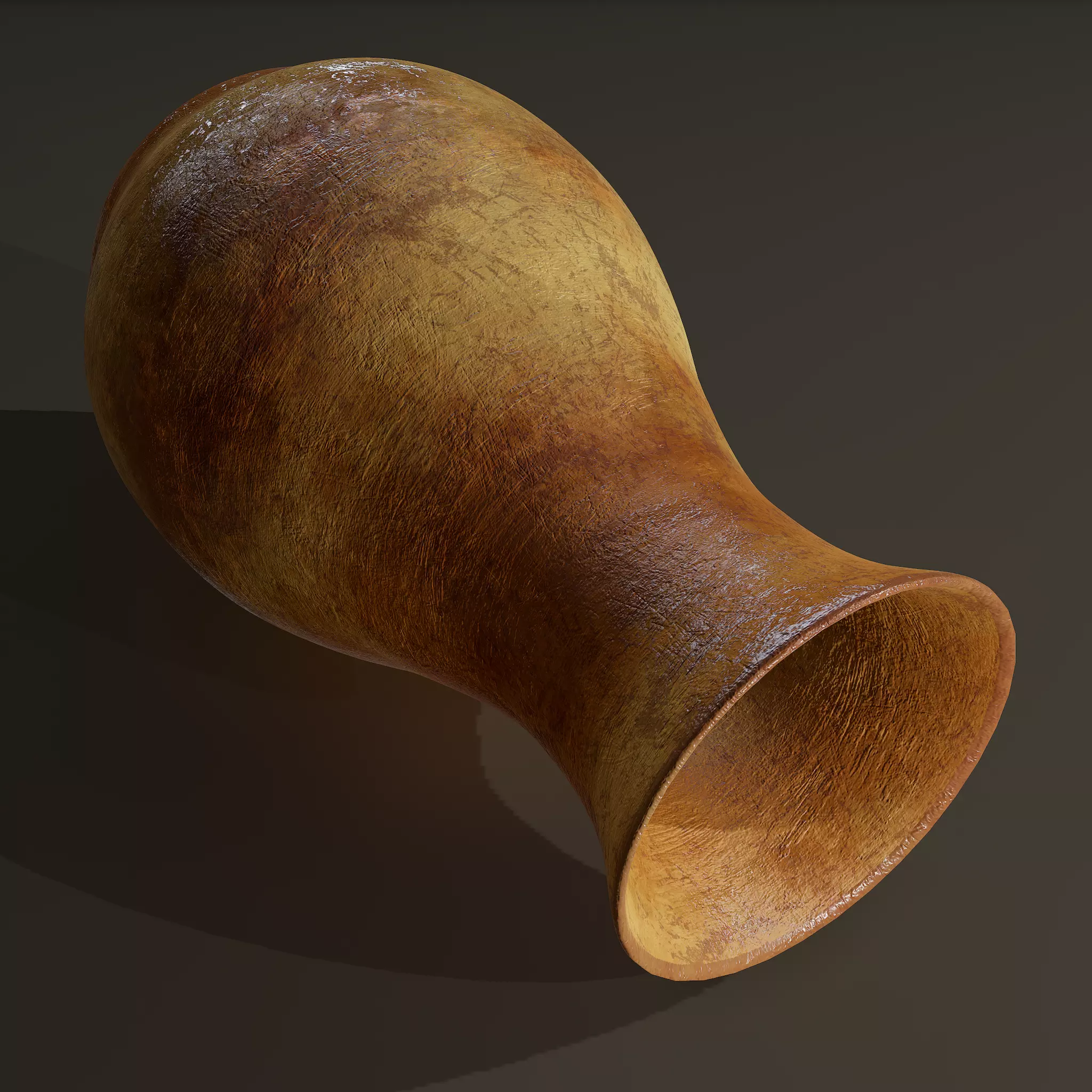 Ancient Terracotta Vase Low-poly 3D model_0