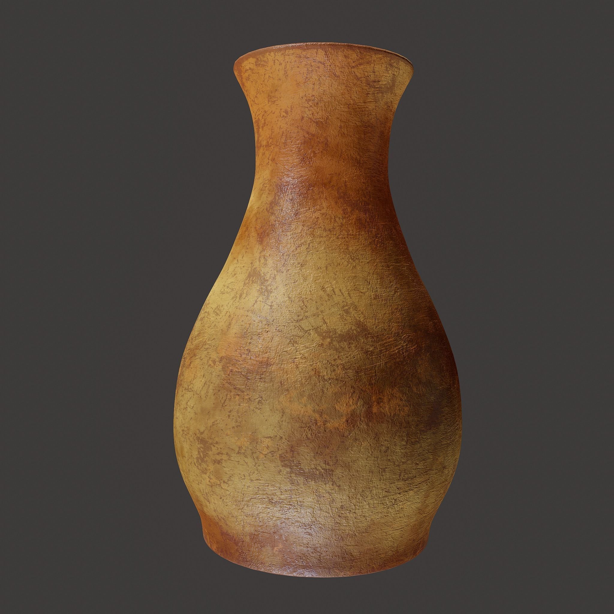 Ancient Terracotta Vase Low-poly 3D model_7