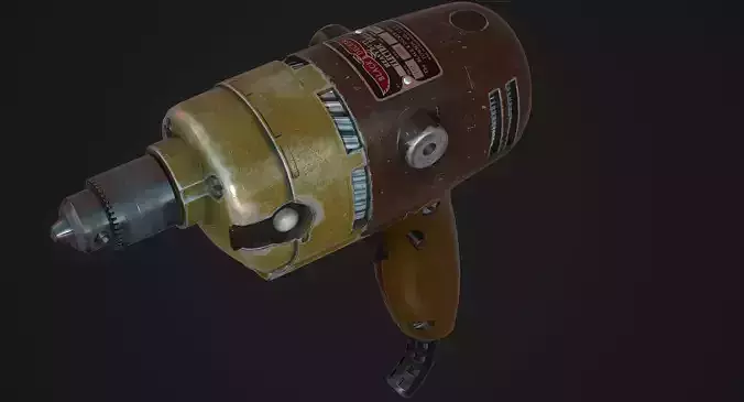Black and Decker Drill PBR Low-poly 3D model