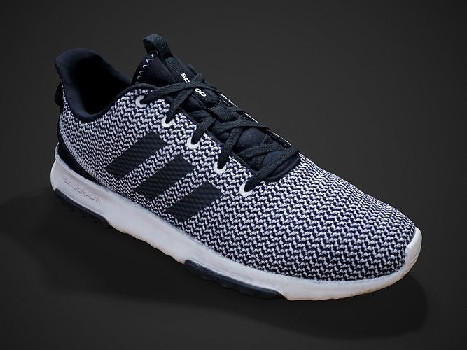 Adidas White Sneakers Low-poly 3D model