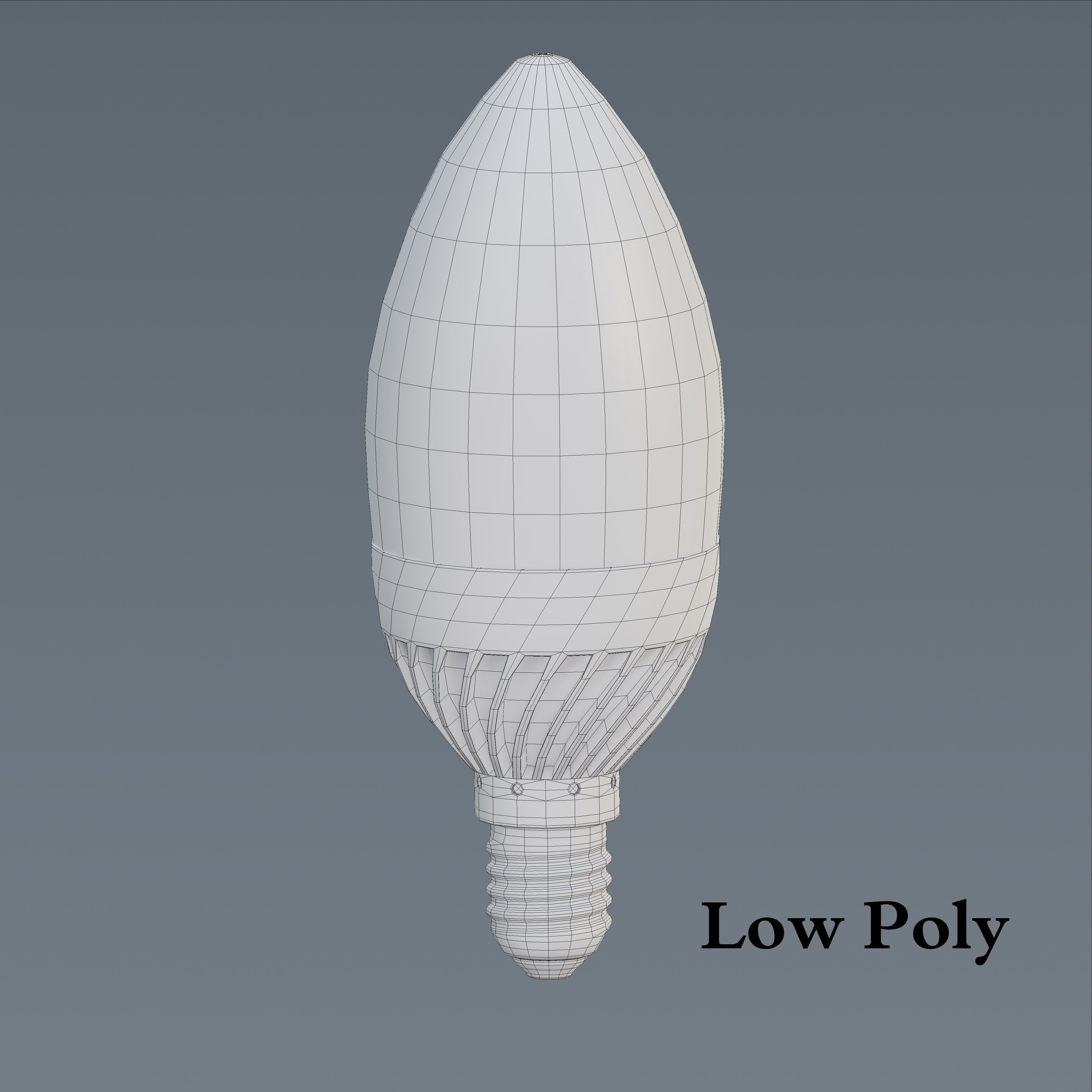 LED Twisted Candles Plain Bulb Low-poly 3D model_4