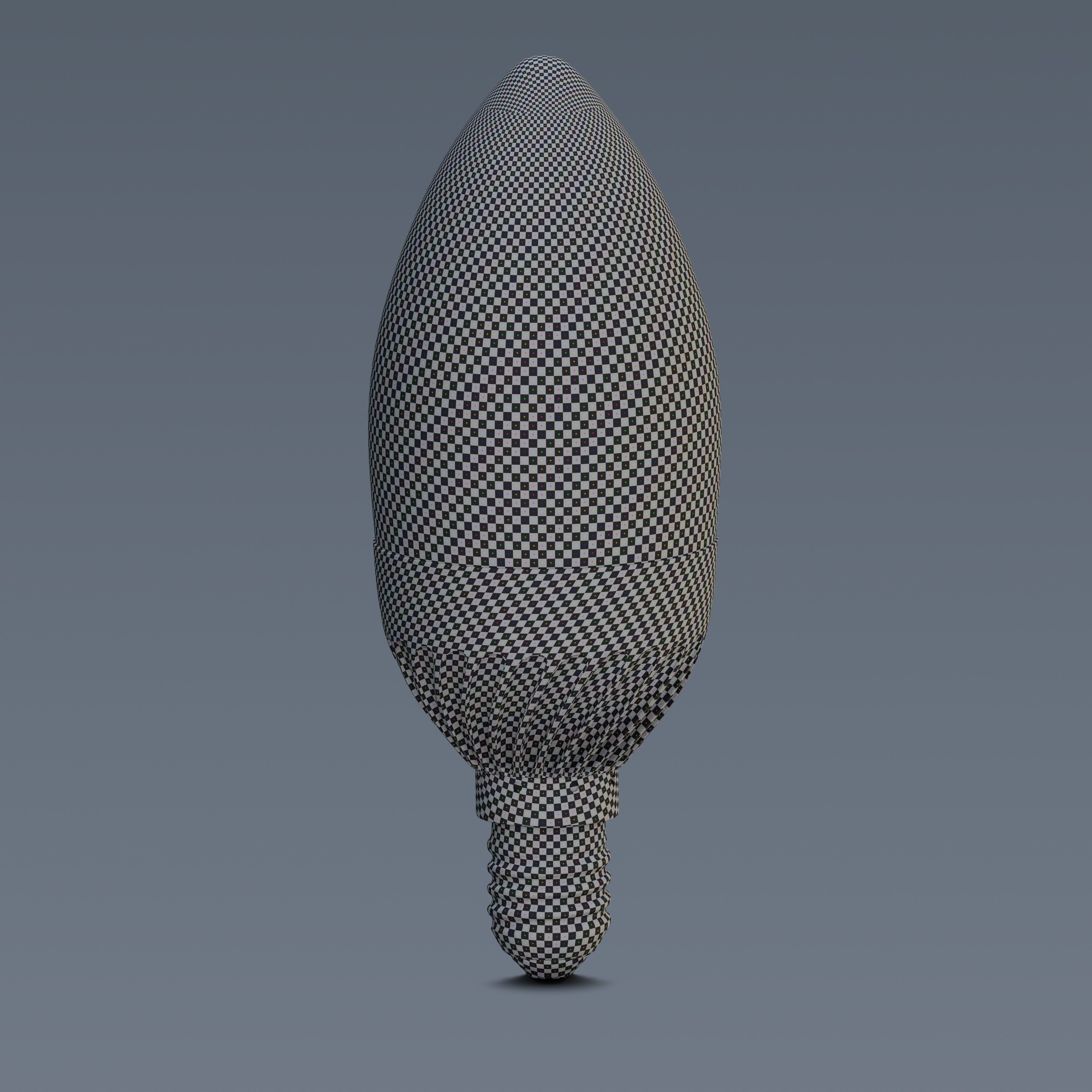 LED Twisted Candles Plain Bulb Low-poly 3D model_7