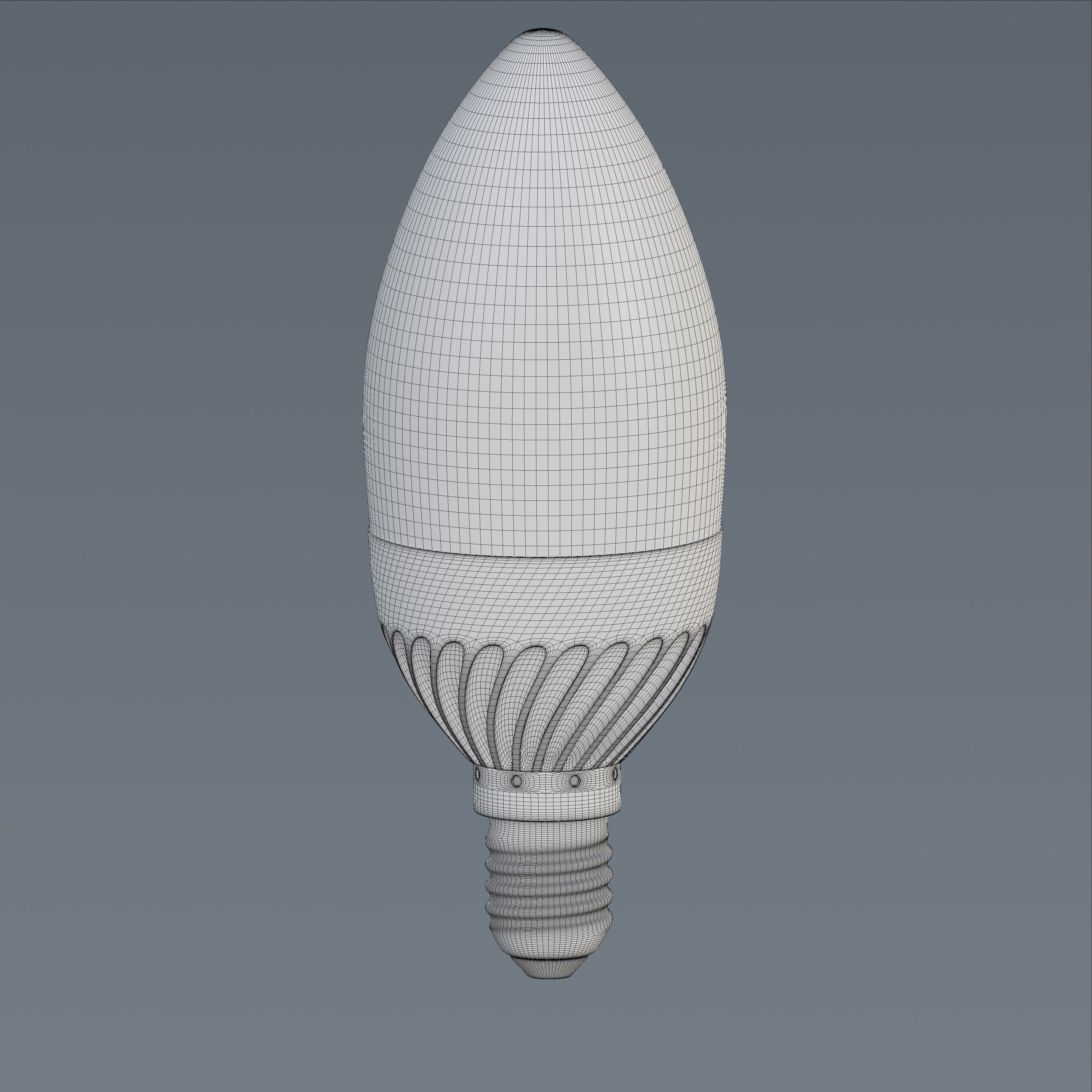 LED Twisted Candles Plain Bulb Low-poly 3D model_3