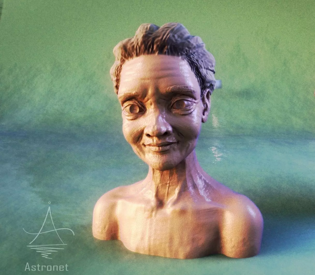 Cute Old Woman bust 3D model