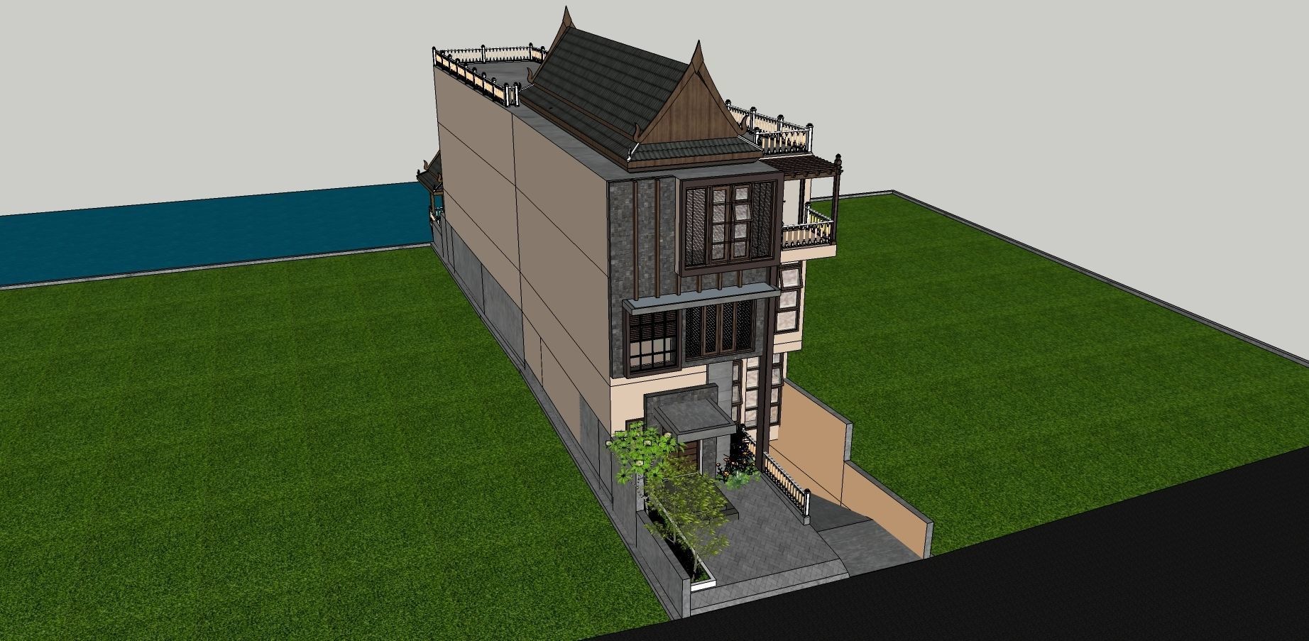 Classic House 3D model_8