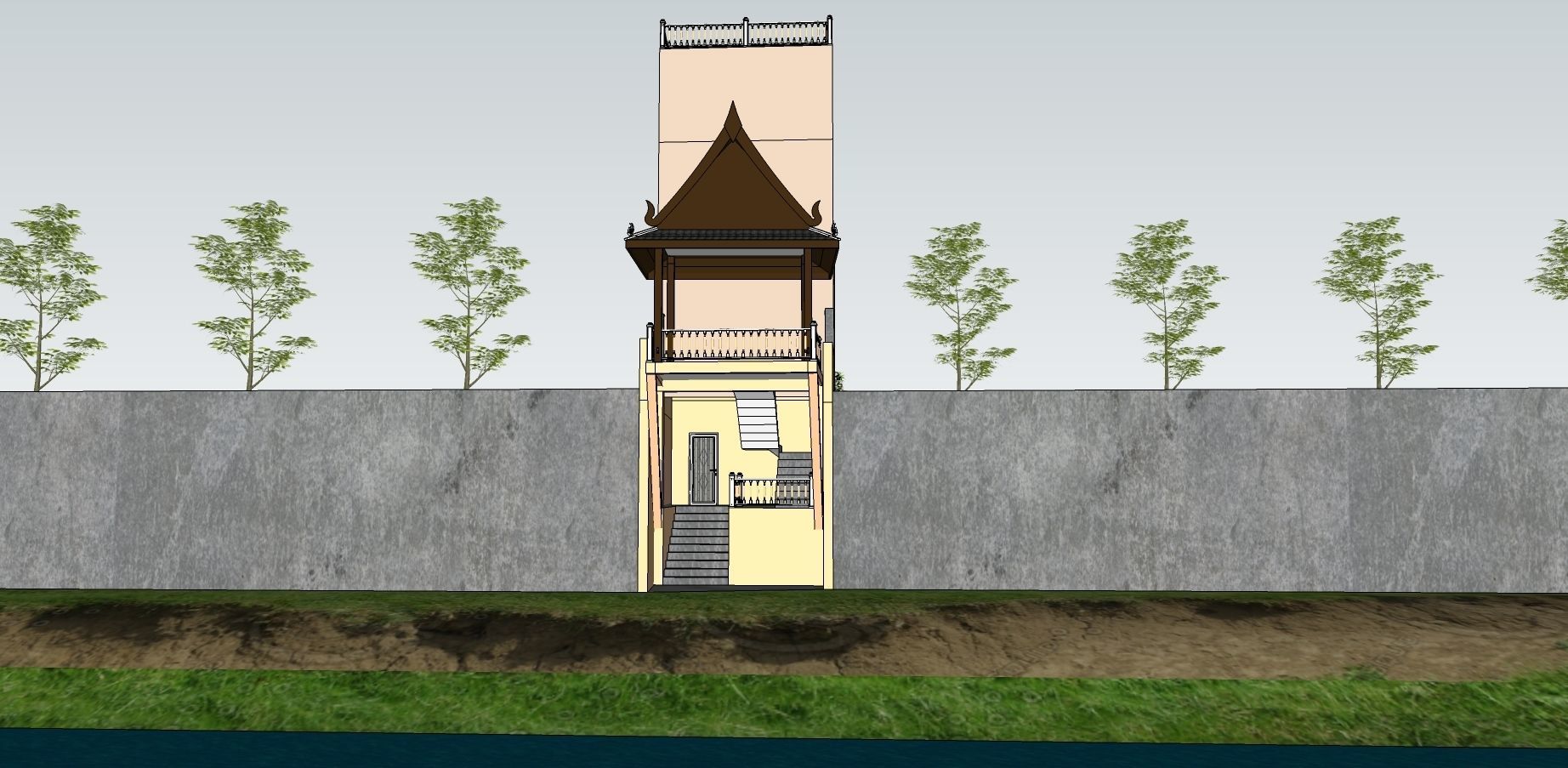 Classic House 3D model_12