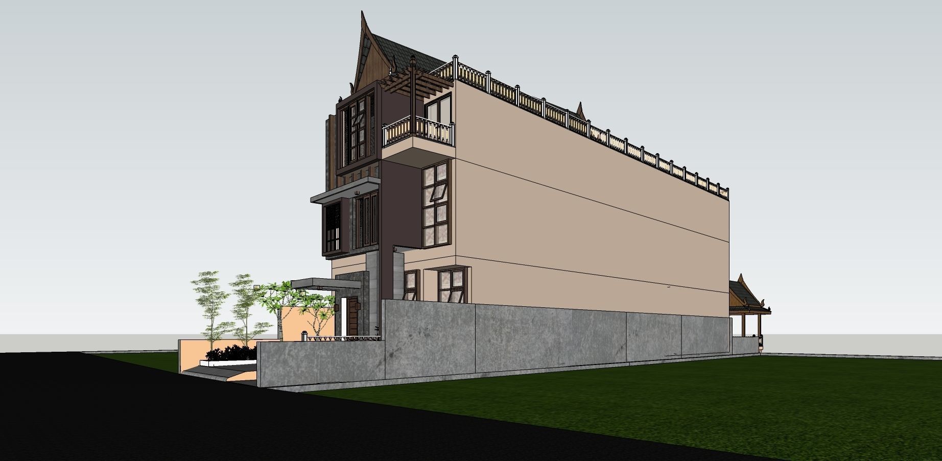 Classic House 3D model_9